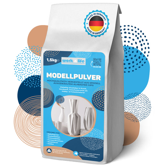 Modellpulver aus Alabastergips für Formen, Modellbau & Stuck
