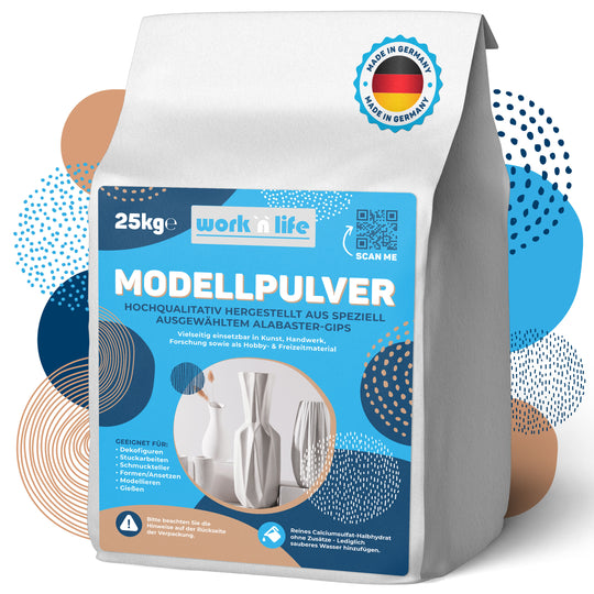 Modellpulver aus Alabastergips für Formen, Modellbau & Stuck