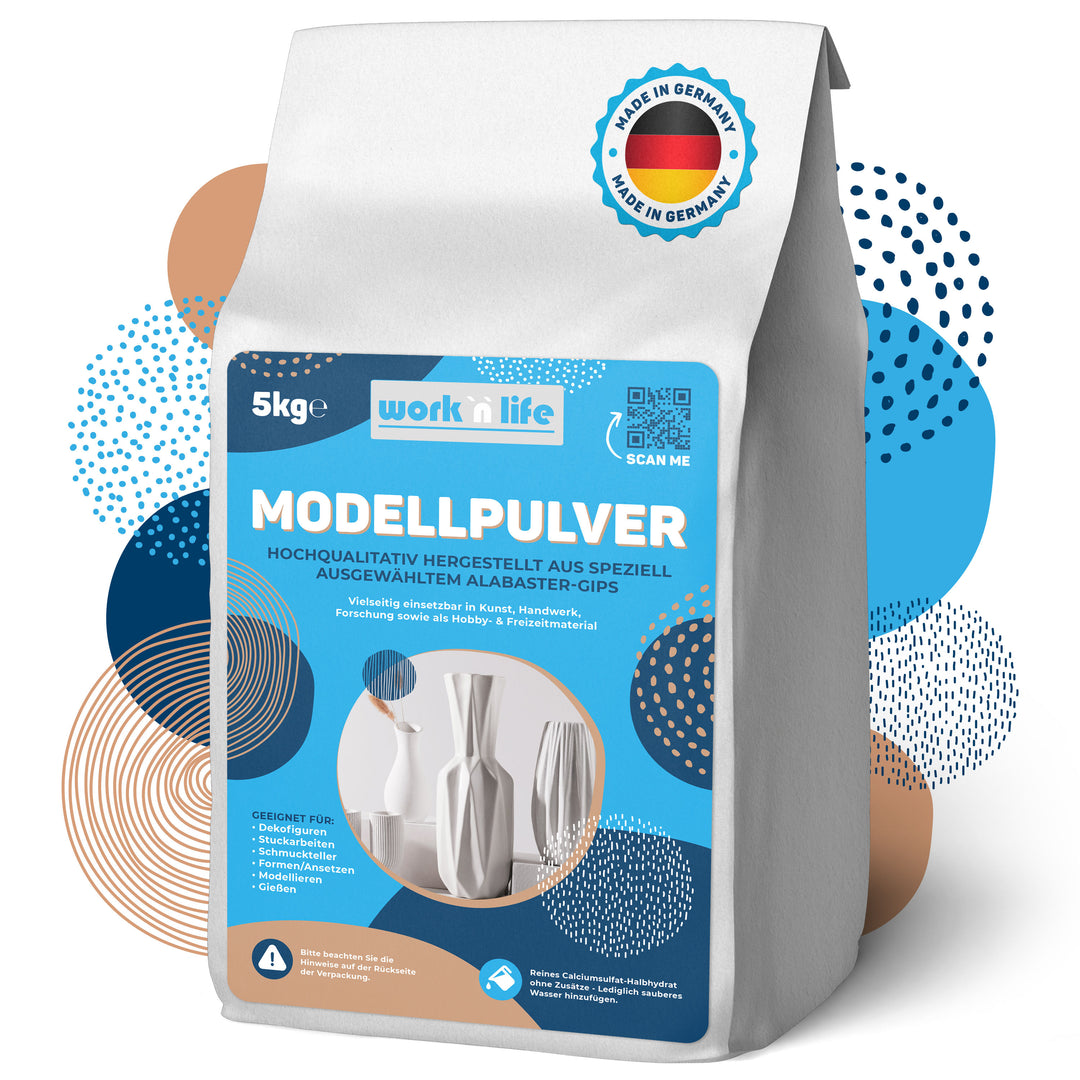 Modellpulver aus Alabastergips für Formen, Modellbau & Stuck