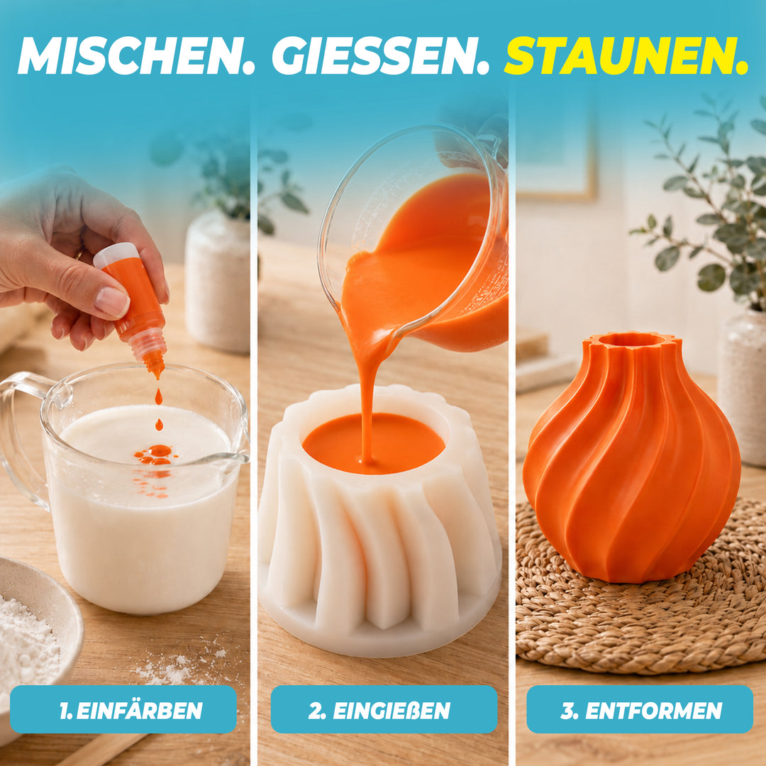 Gießpulver Farben – 12 × 15 ml inkl. 3 Neonfarben