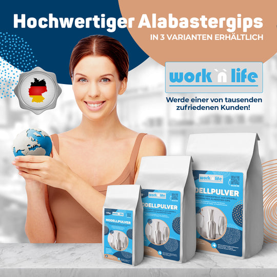 Modellpulver aus Alabastergips für Formen, Modellbau & Stuck