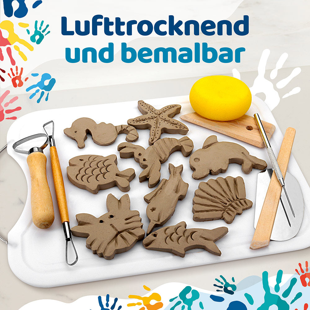 Bastelton lufttrocknend - Ideal für kreatives Basteln mit Kindern und zu Hause