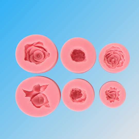 Silikonform 6-teilig Blumen & Rosen