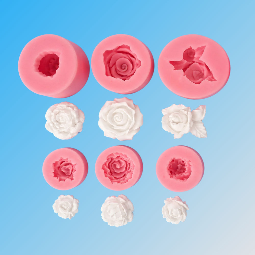 Silikonform 6-teilig Blumen & Rosen