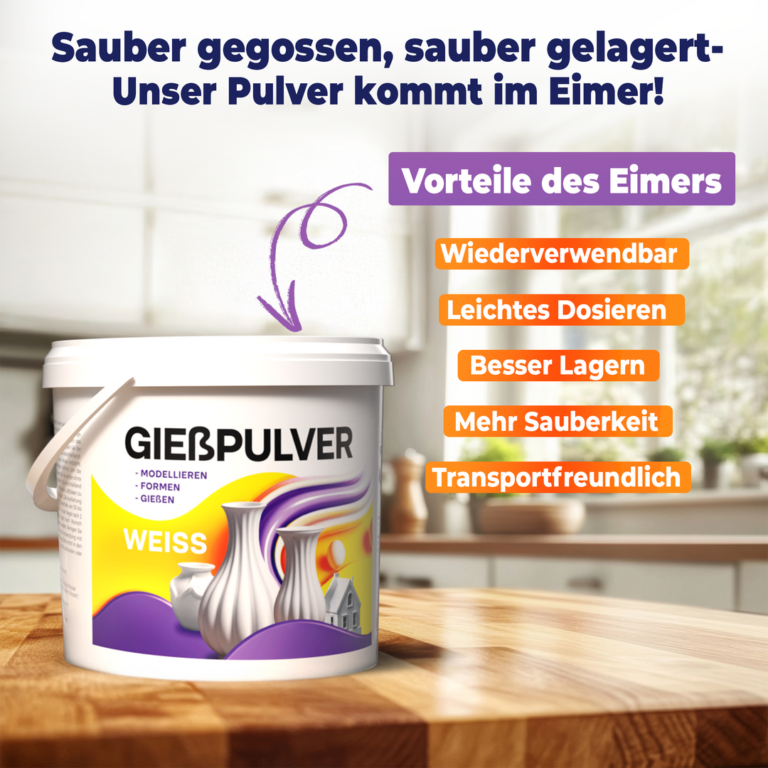 Gießpulver Weiß 1kg im Oster- SET inkl. Silikonformen