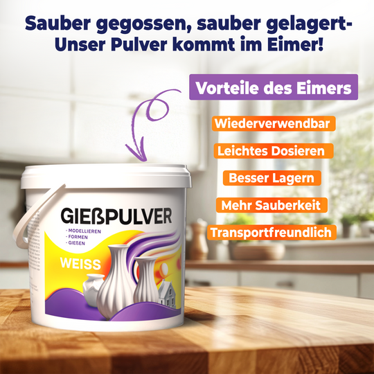 Gießpulver Weiß 1kg im Oster- SET inkl. Silikonformen