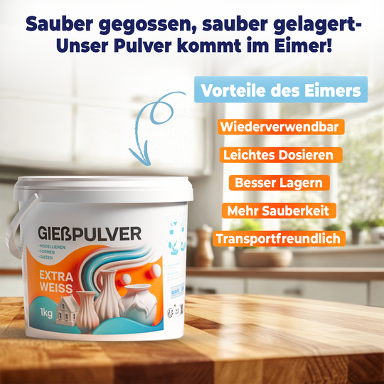 Gießpulver Extra Weiß 3kg im Oster- SET inkl. Silikonformen