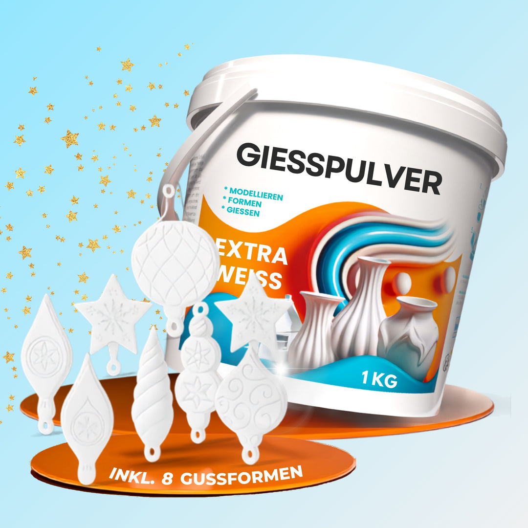 Gießpulver Weihnachts- SET inkl. Silikonformen