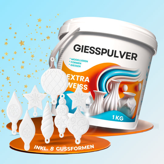 Gießpulver Weihnachts- SET inkl. Silikonformen