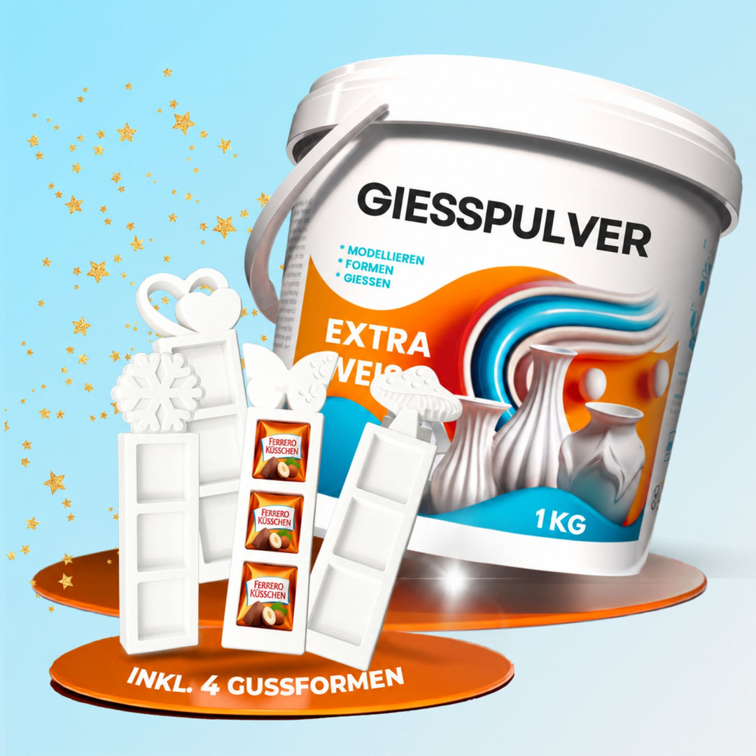 Gießpulver Weihnachts- SET inkl. Silikonformen