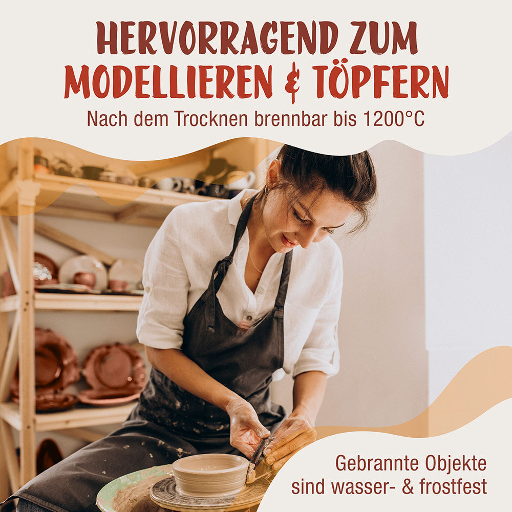 Kreativton Set mit Töpferwerkzeug 8-teilig
