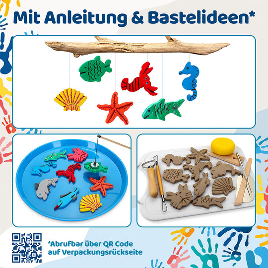 Bastelton lufttrocknend - Ideal für kreatives Basteln mit Kindern und zu Hause