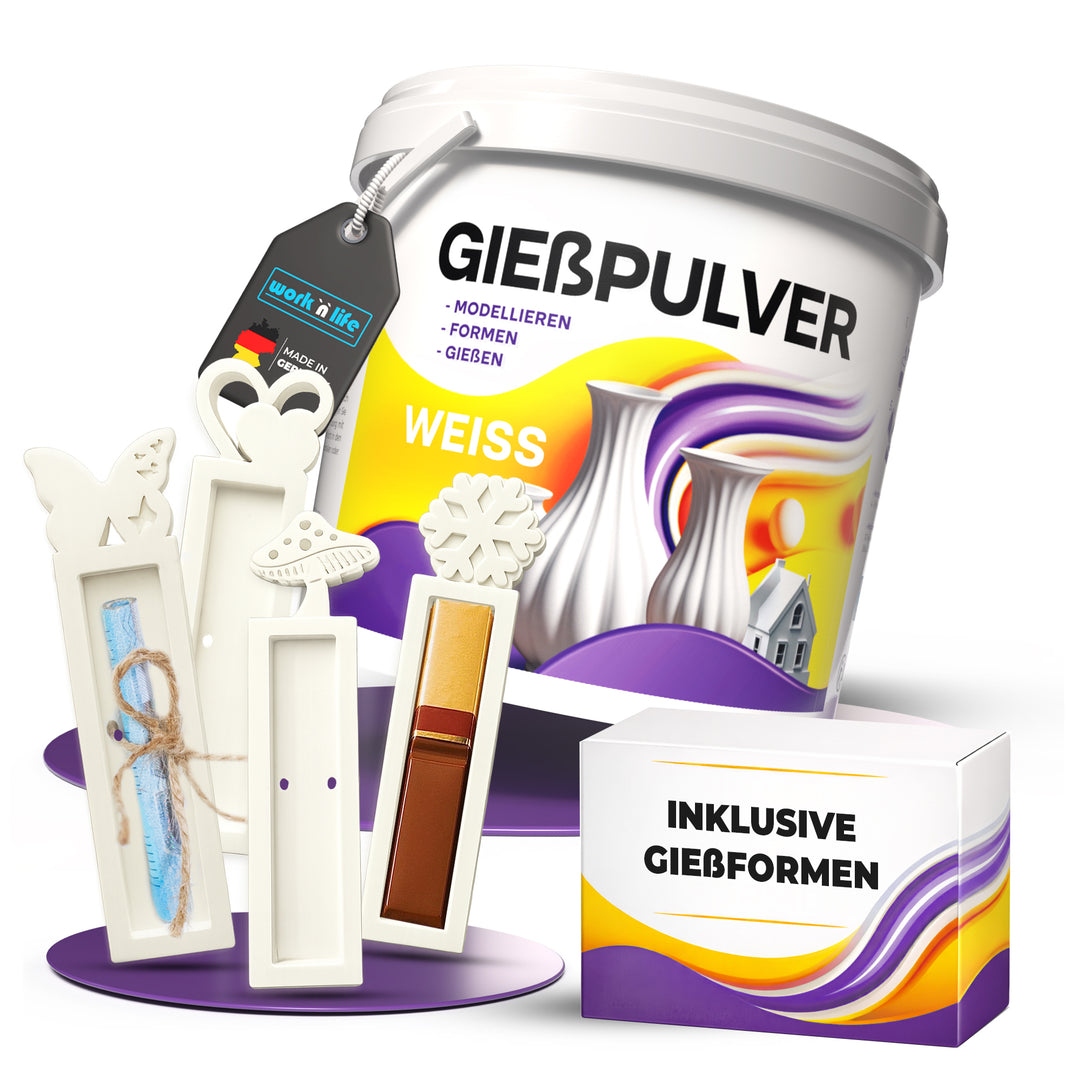 Gießpulver Weiß 1kg im Oster- SET inkl. Silikonformen