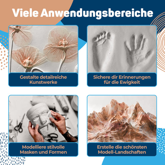 Modellpulver aus Alabastergips für Formen, Modellbau & Stuck