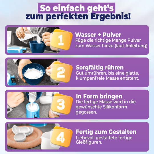 Gießpulver Weiß 1kg im Oster- SET inkl. Silikonformen